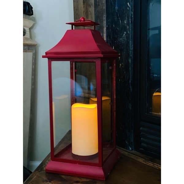 Tx Usa Corporation Belmont Decorative Candle Lantern Large Red On Sale Overstock 30566884