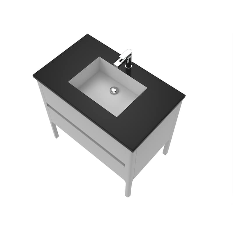 Serena 36" Bathroom Vanity Set - Black Top