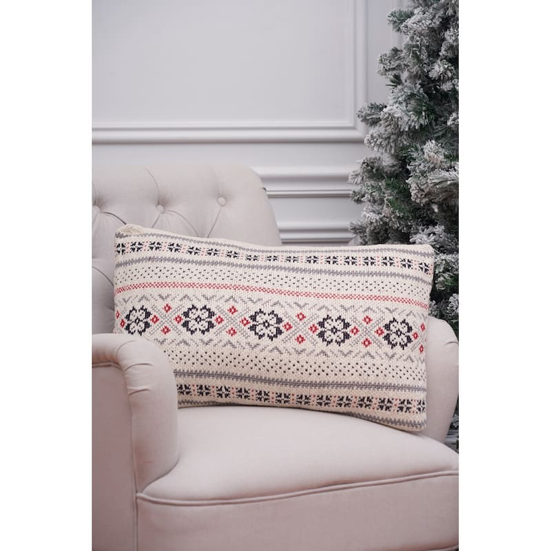 Snowflake Woven Christmas Pillow