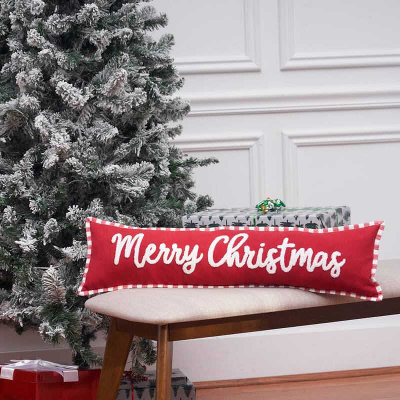 Merry Christmas Stripe Pillow