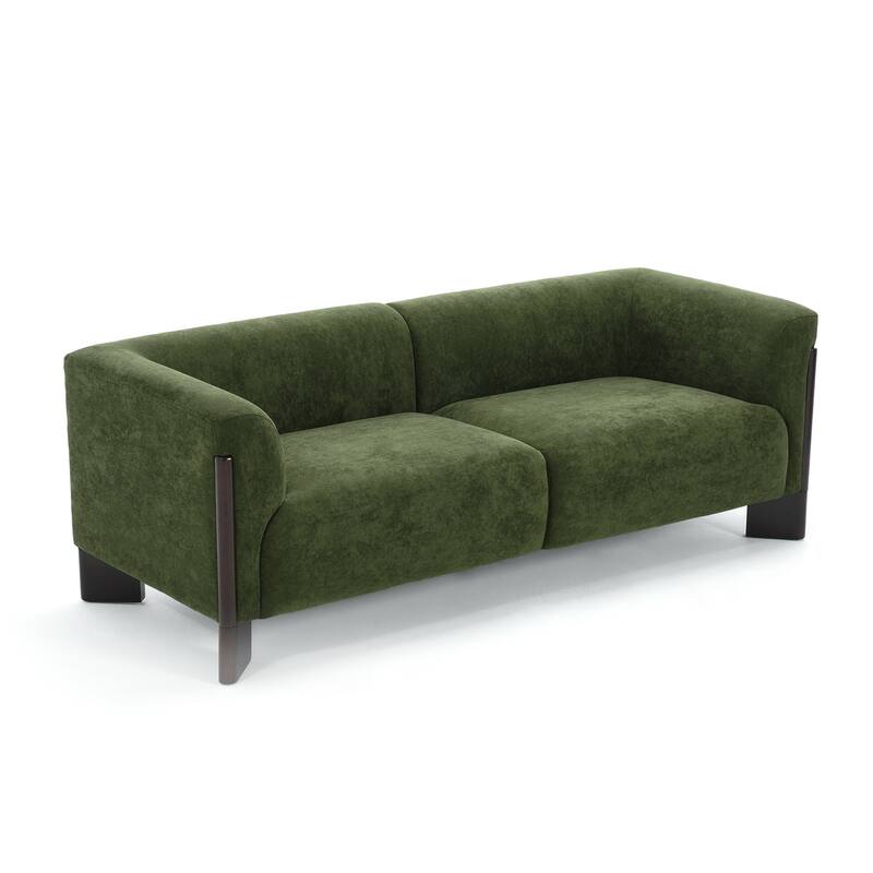 2 Set Modern Deep Seat Tuxedo Arms Sofa Loveseat