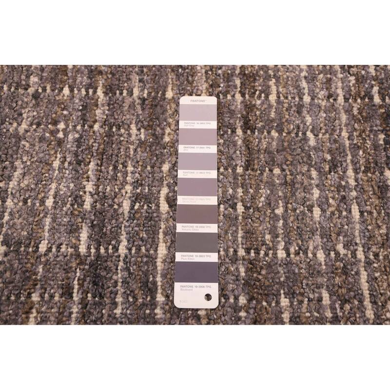 ECARPETGALLERY Hand Loomed Ananda Dark Grey Silk Rug - 8'6 x 11'6