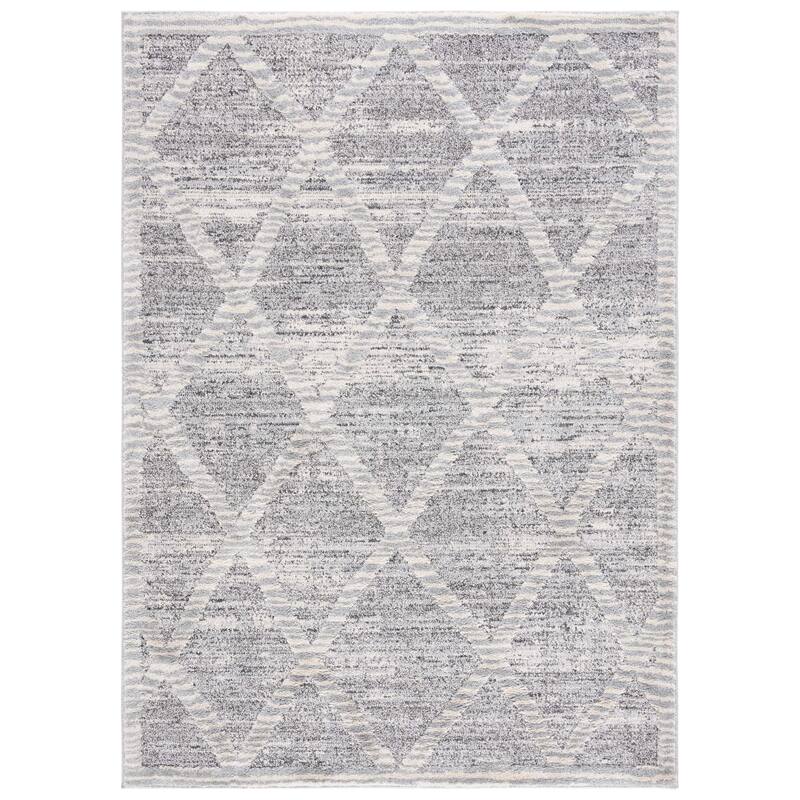 Martha Stewart Lucia Shag Stephanie Contemporary Rug - 8' x 10' - Grey/Ivory