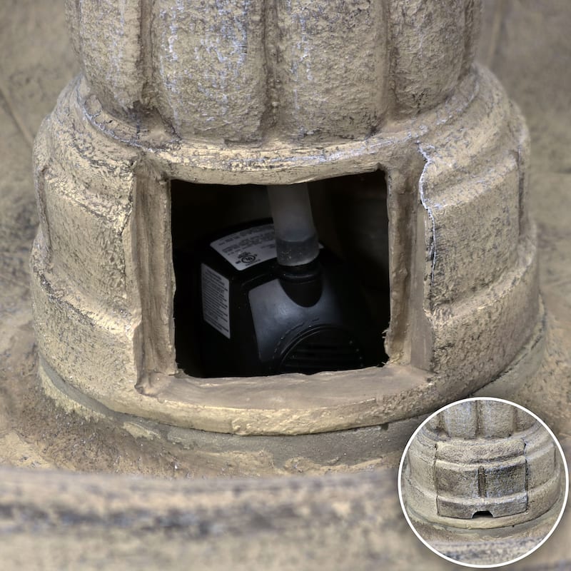 Sunnydaze 3-Tier Outdoor Water Fountain with Pump - 48" H