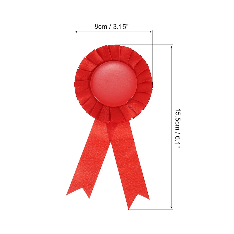 6Pcs Blank Award Ribbon, Rosette Ribbon Prize Recognition Ribbon - Red