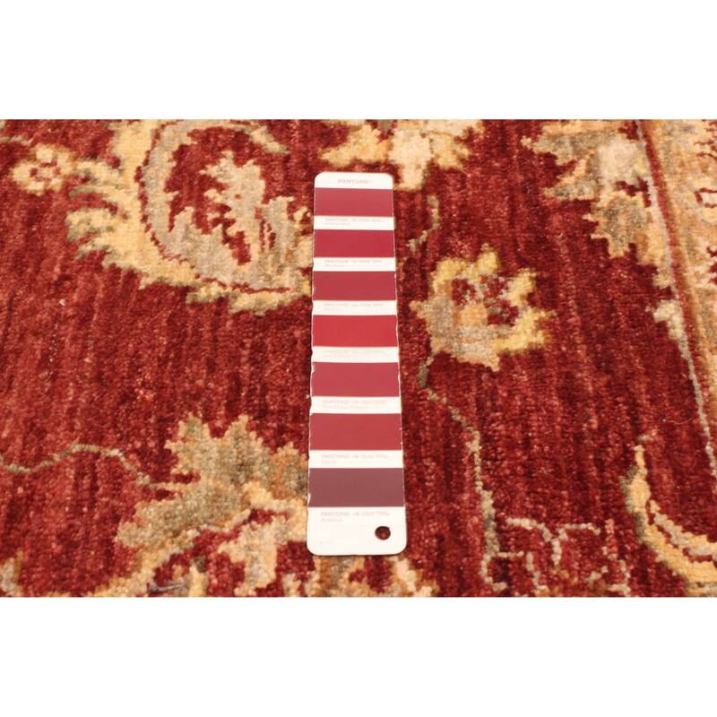 ECARPETGALLERY Hand-knotted Peshawar Oushak Dark Red Wool Rug - 5'8 x 9'6