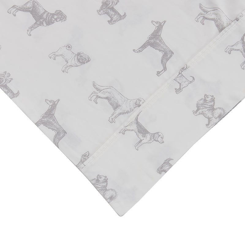 Printed Design Cotton Collection 400TC Hemstitch Animal Dog Sheet Set and Pillowcases