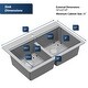 preview thumbnail 20 of 56, Karran QTWS-880 Drop-in 33 in. Double Equal 50/50 Bowl Workstation Kitchen Sink