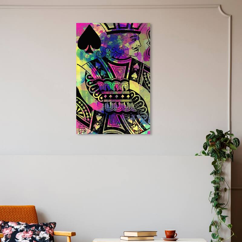 Wynwood Studio Canvas Entertainment and Hobbies Black Heart Black and Hot Pink Modern & Contemporary Wall Art Canvas Print - 30 x 20