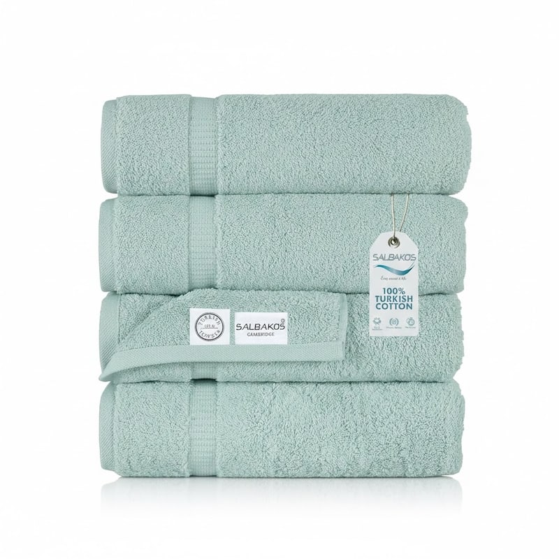 Salbakos Cotton Bath Towels Turkish Cotton Soft Absorbent Set of 4 - 27x54