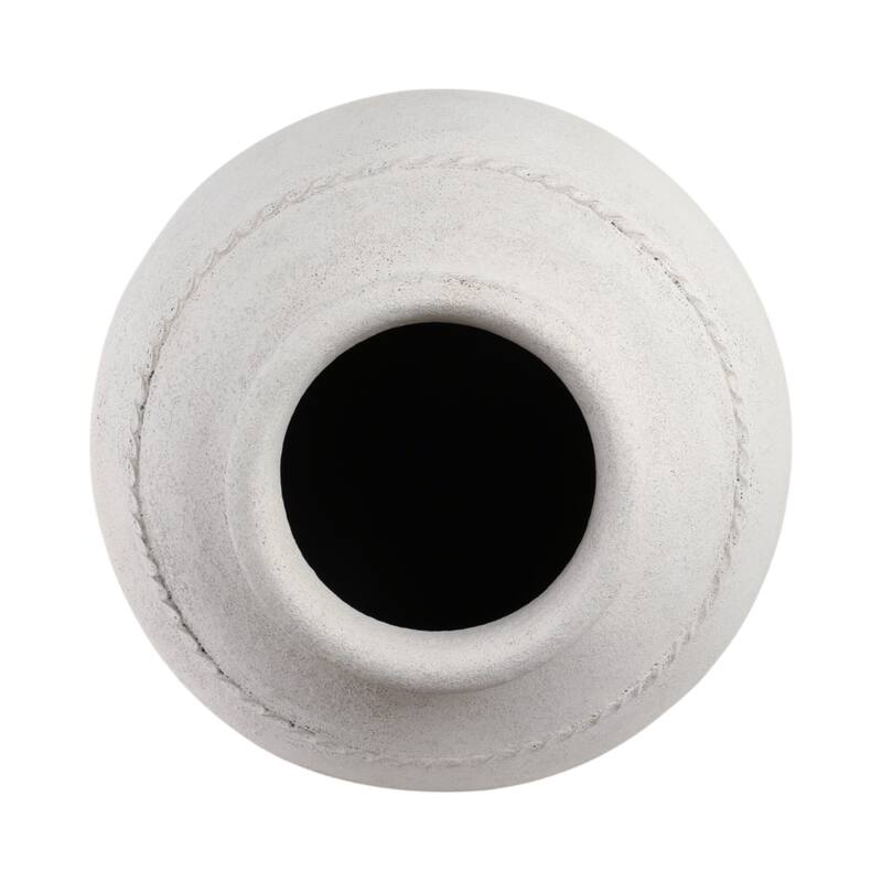 Ceramic Sculpted Rim Textured Floor Vase - 30"