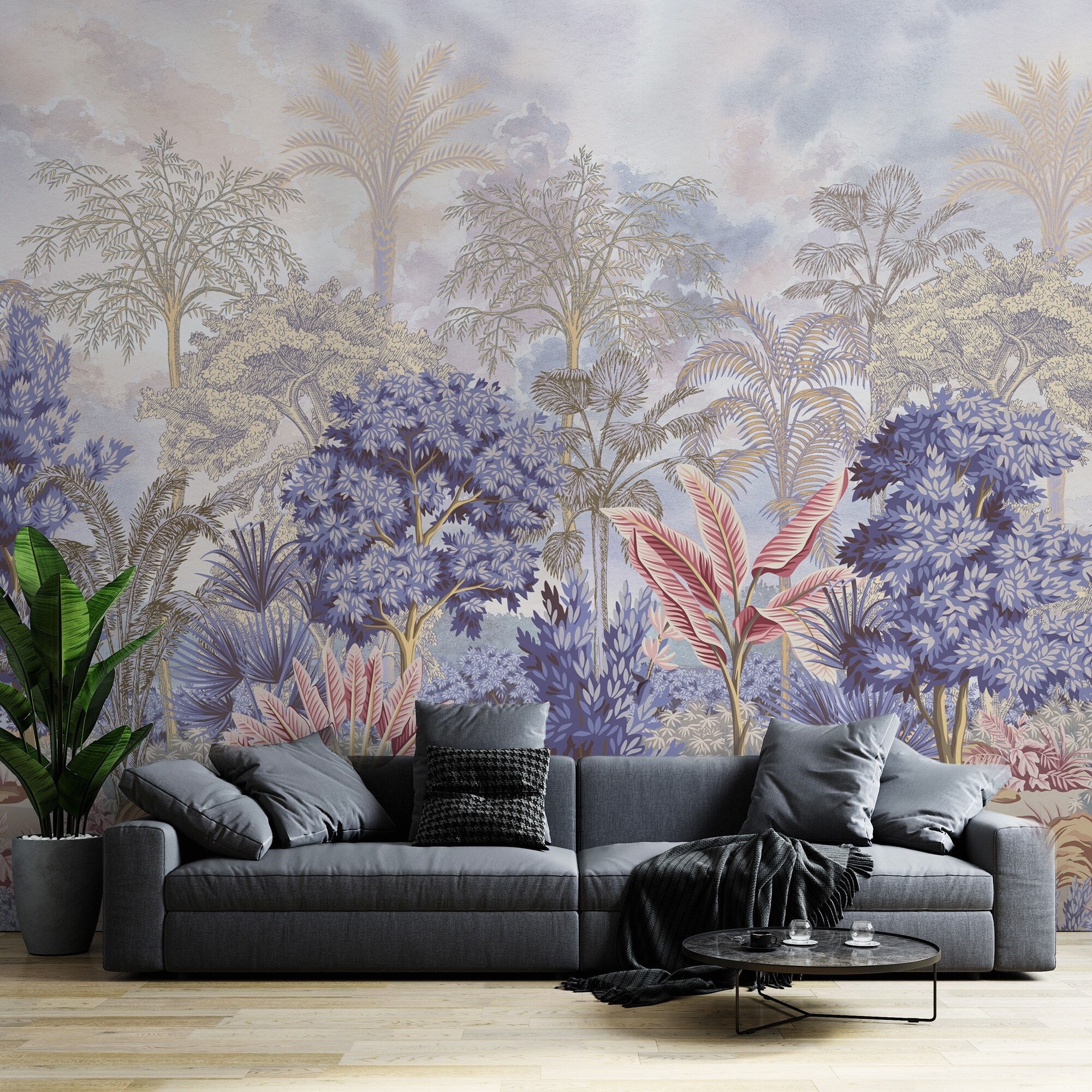 purple tropical wallpaper