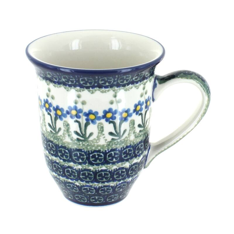 Blue Rose Polish Pottery 826 Ceramika Artystyczna Large Coffee Mug - Blue Posy
