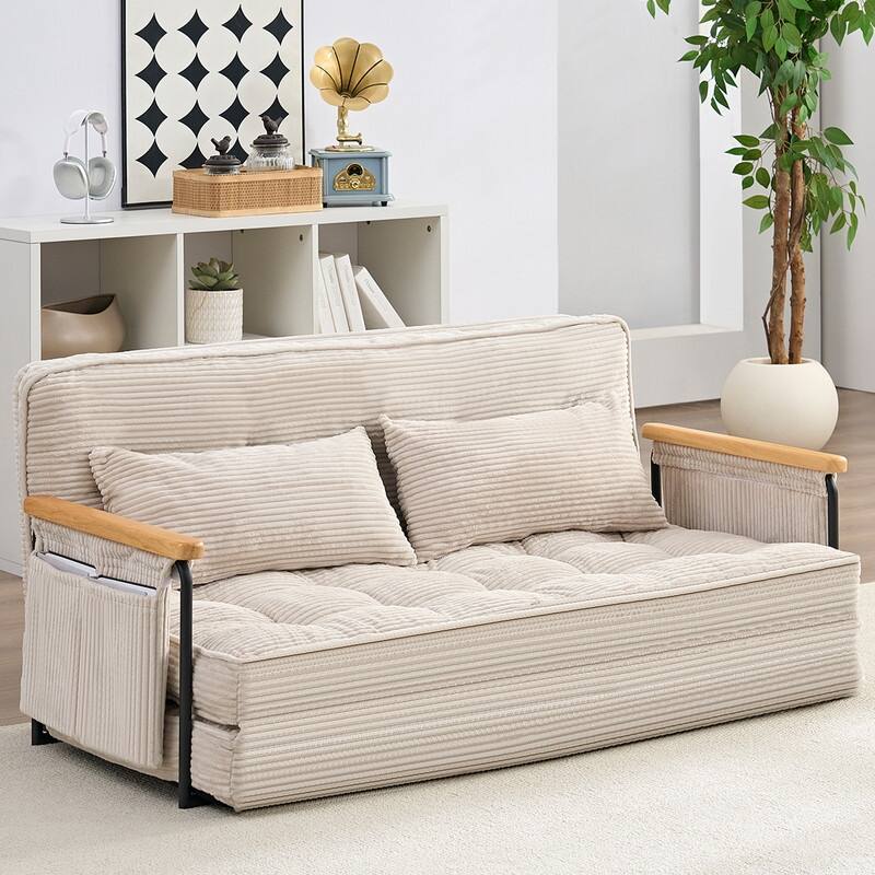 Mixoy Muti-Functional Folding Floor Sofa Bed,3-Seater,2-Seater,1-Seater Lazy Futon Sofa with 6 Position Adjustable Backrest