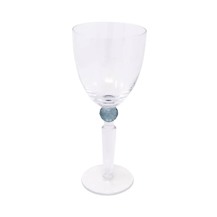 Wine Glasses with Colored Diamond on Stem, Set of 6