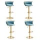 Set of 4 Bar Stools Adjustable Swivel with Gold Frame - Bed Bath