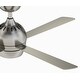 preview thumbnail 3 of 9, Fanimation Kwad 44 inch Indoor Ceiling Fan with LED Light Kit and Remote - Brushed Nickel with Reversible Blades