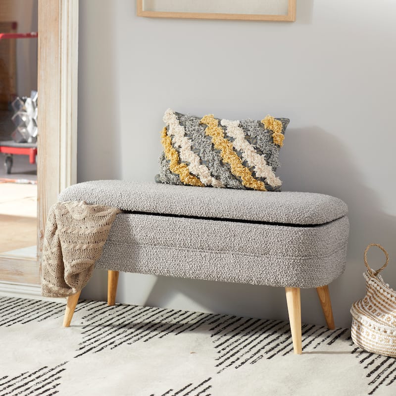 Wood Contemporary Storage Bench - 40 x 16 x 19 - Grey