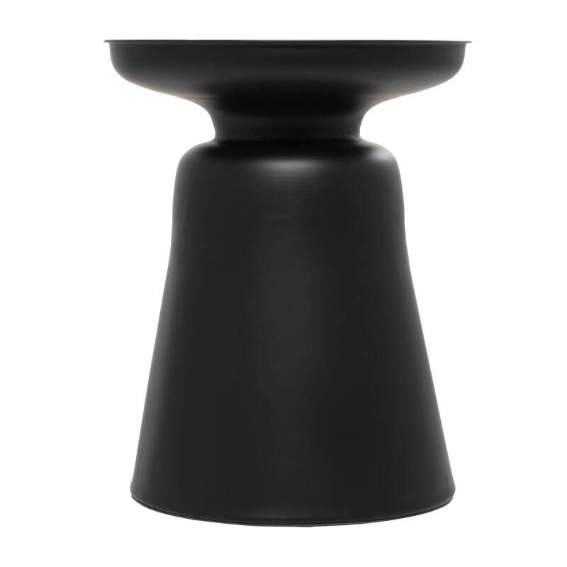 Black Metal Accent Table with Bell Shaped Base