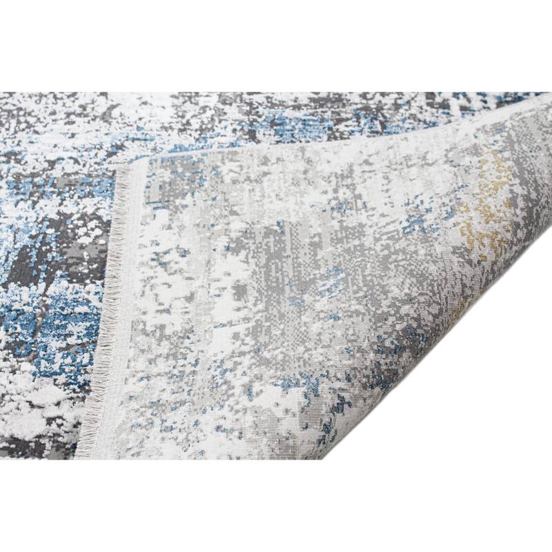 Bashian Grettel Ivory/Blue Contemporary Area Rug