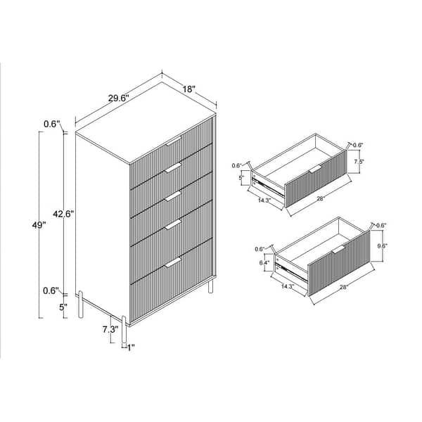 dimension image slide 2 of 4, 5 Piece Bedroom Set