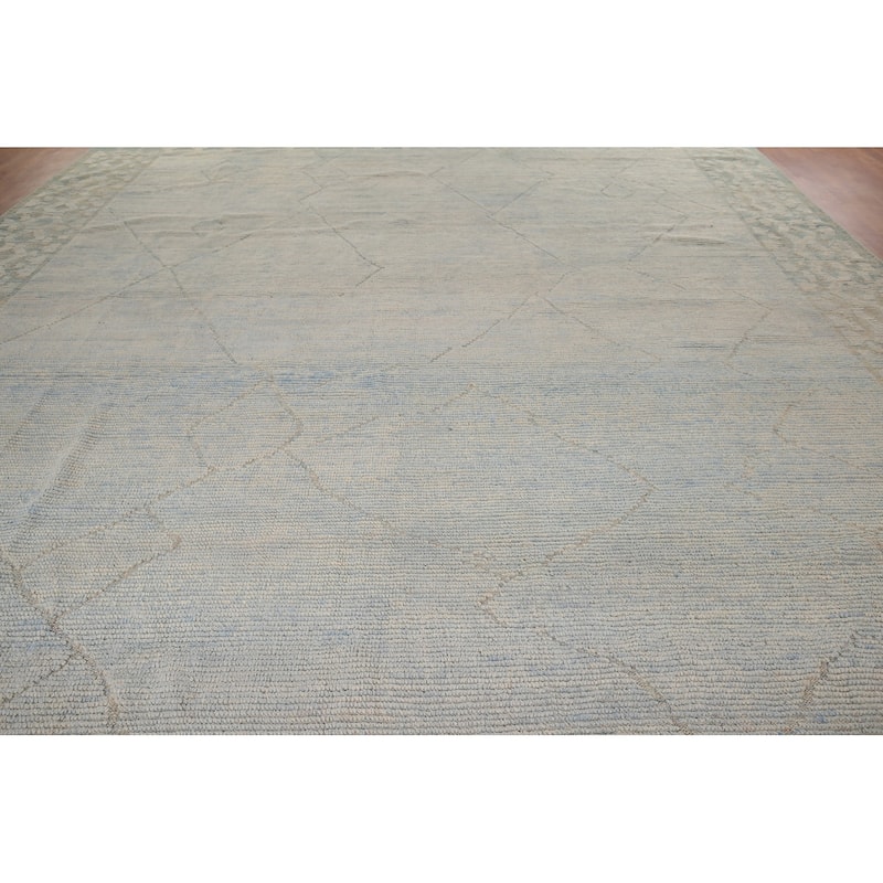 Moroccan Oriental Large Area Rug Handmade Wool Carpet - 12'2" x 16'1"