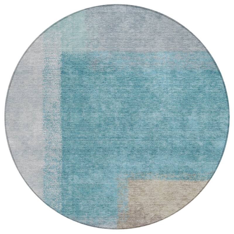 Machine Washable Indoor/ Outdoor Solid Contemporary Chantille Rug