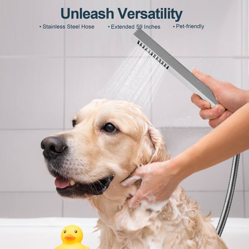 GRANDJOY Dual Shower Heads 10 Inch Ceiling Mounted Rainfall Shower System with Rough-in Valve