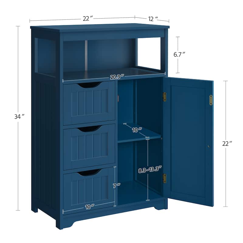Yaheetech Bathroom Floor Cabinet Bedroom Cabinet Storage Organizer