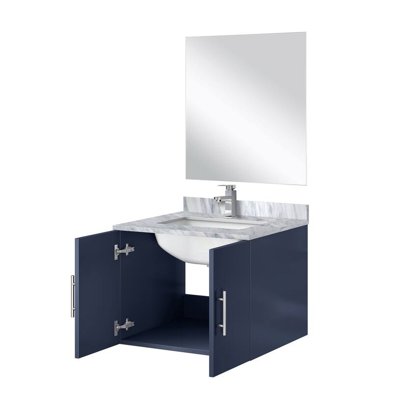 Bathroom Vanity Set with Marble Top, Single Hole Faucet, Mirror Included, Stainless Steel