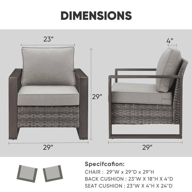 Outdoor Patio Chair with Thick Cushion