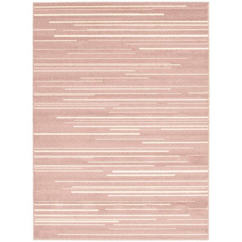 ECARPETGALLERY Fika Transitional Rug - 3'11" x 5'7" - Pink/ Cream