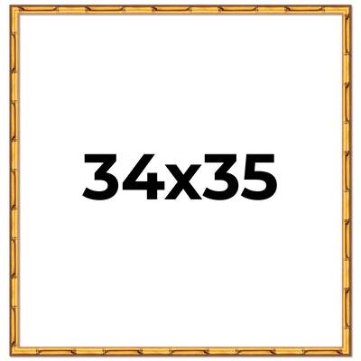 34x35 Frame Gold Bamboo Solid Wood Picture Frame | 1 Inch Moulding