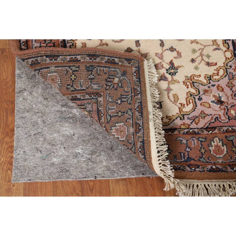 Hand Knotted Oriental 100% Wool Carpet Traditional Medallion Beige & Ivories Sarouk Area Rug - 5' 5'' X 2' 11''
