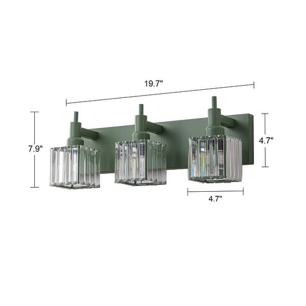 dimension image slide 16 of 23, 2/3/4-Light Modern Bathroom Crystal Vanity Light Wall Sconces