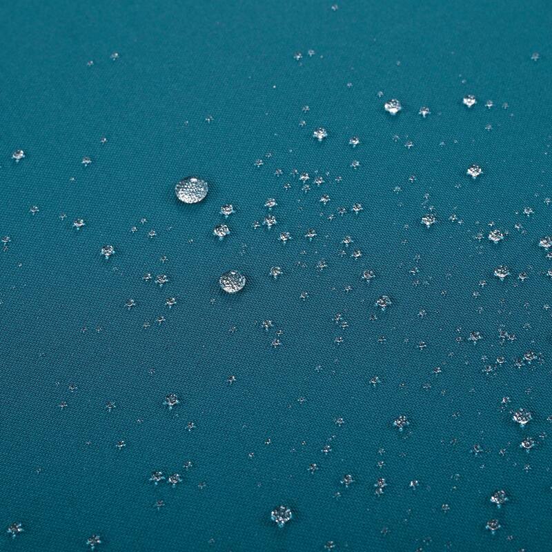 Acacia Wood Daybed with Rattan Arms Slat Paneling and Water Resistant Cushions