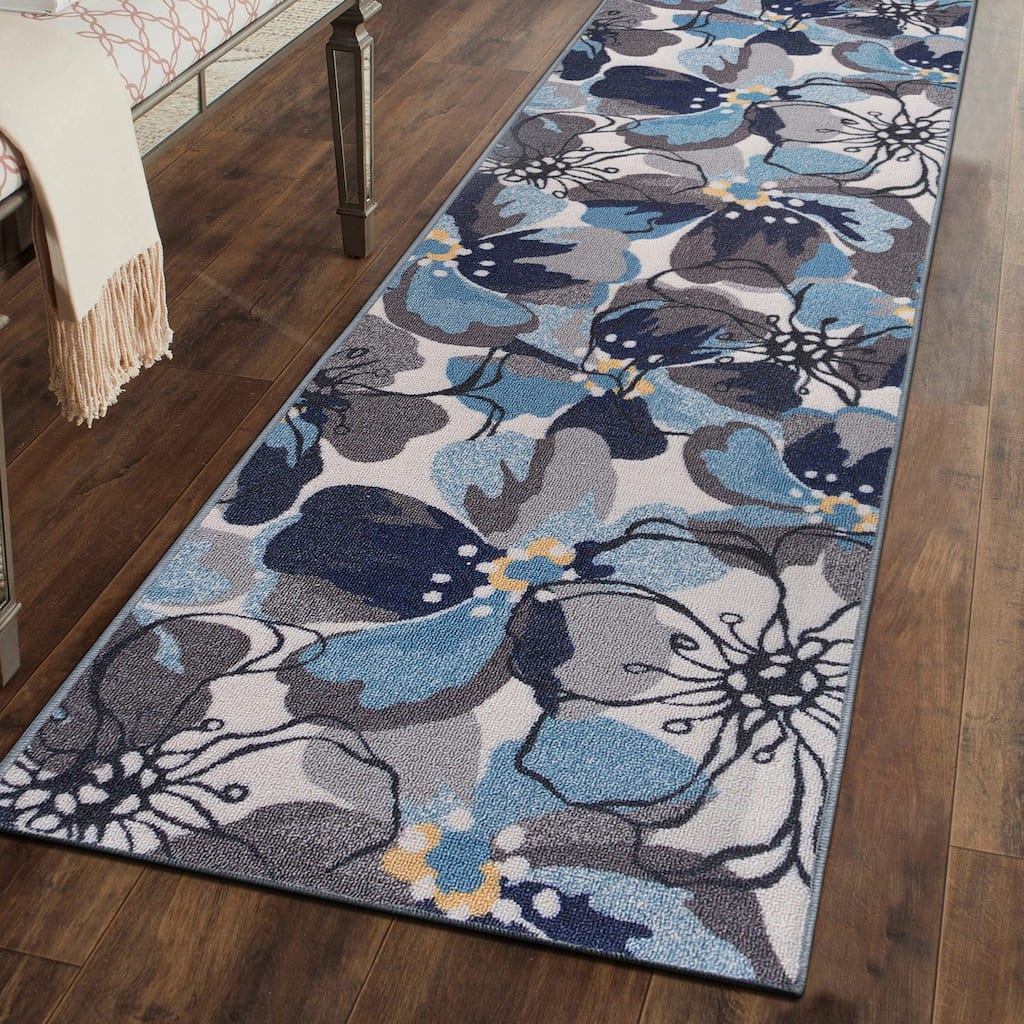 World Rug Gallery Modern Floral Non-Slip Area Rug
