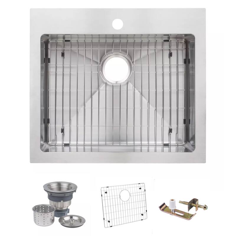 Miseno 24" Top-Mount/Undermount Single Basin Stainless Steel Kitchen - 16 Gauge Stainless Steel