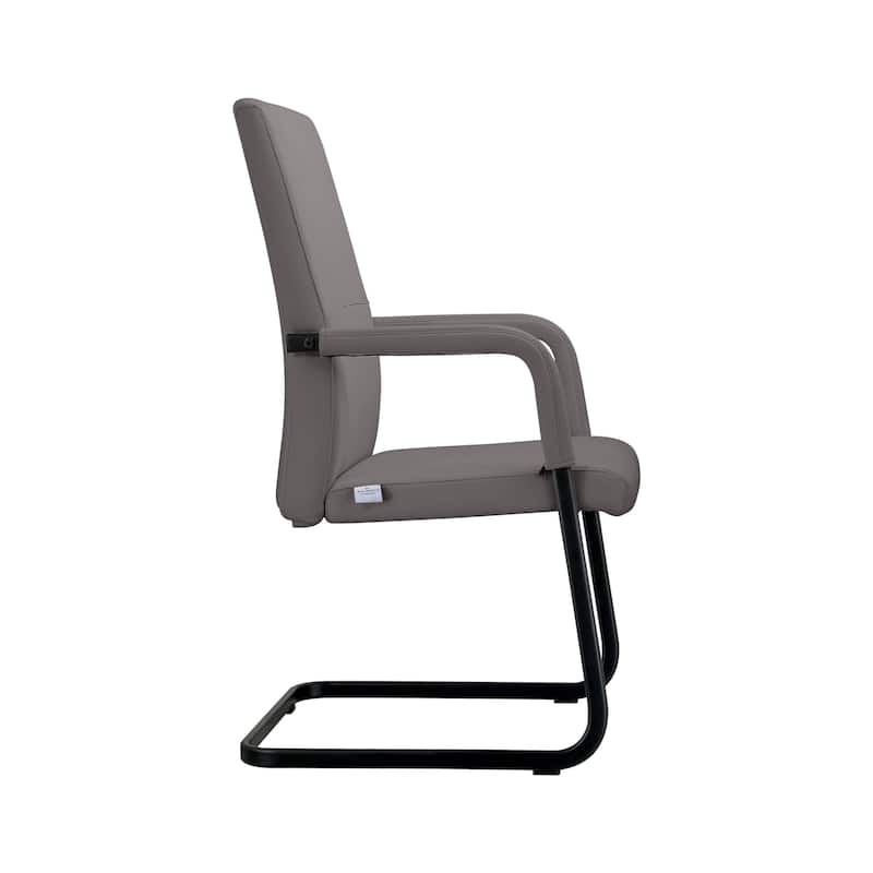 LeisureMod Evander Modern Faux Leather Office Chair with Aluminum Frame