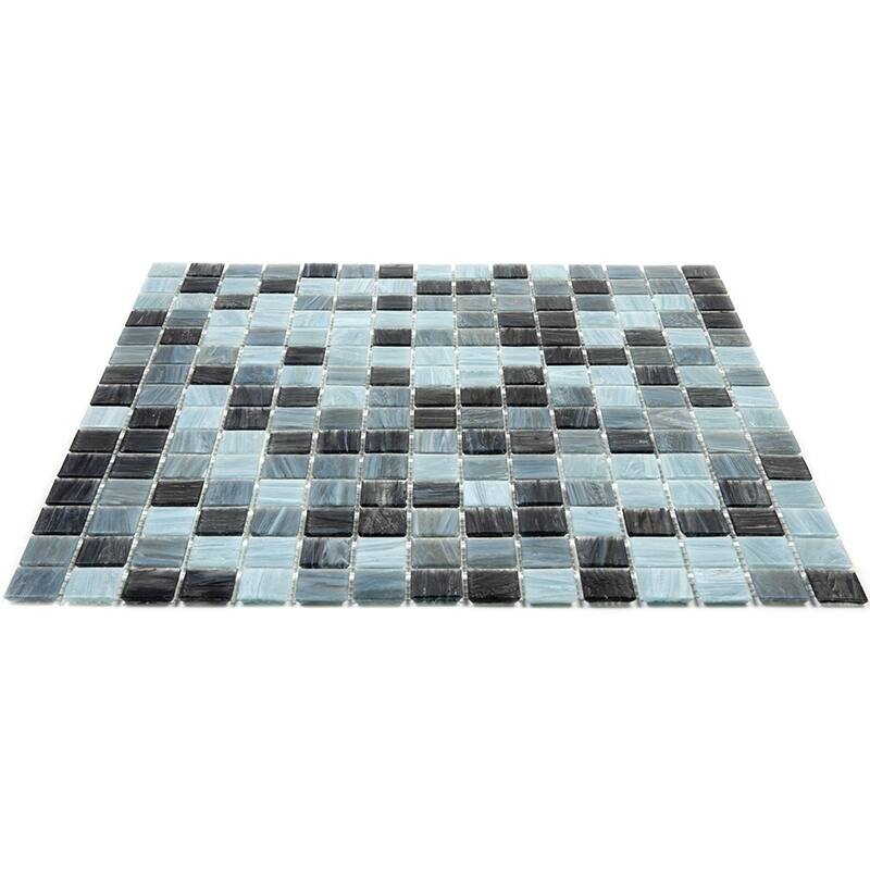 Apollo tile 12" x 12" Mingles Glossy Dark Gray Glass Tile (20 sq ft/case) - 20 Pack