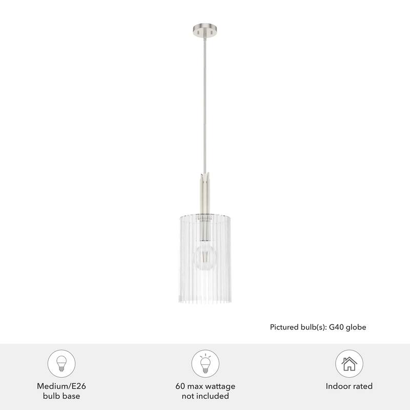 Hunter Gatz 1-Light Pendant - Kitchen Island, Dining Room, Entry - Glam, Contemporary, Transitional