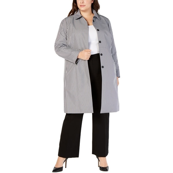 Anne Klein Womens Gingham Jacket. Opens flyout.