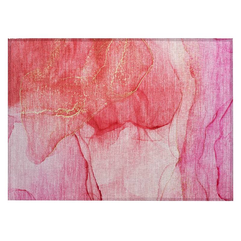 Gaz Unique Abstract Weather Resistant Classic Meets Modern Outdoor Rug