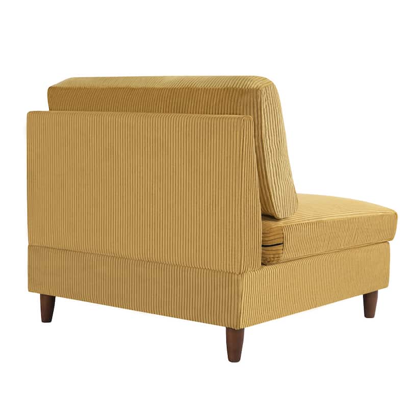 Corduroy Accent Chair with Ottoman Modular Couch Sectional Sofa