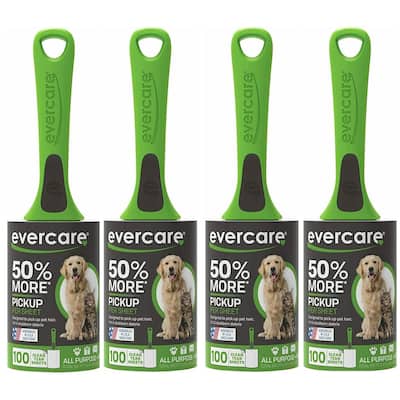 Evercare All Purpose Sticks Pet Hair Lint Rollers - 100 Sheets Each