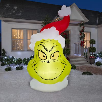 Airblown-Flat Grinch Head-Giant-Dr. Seuss