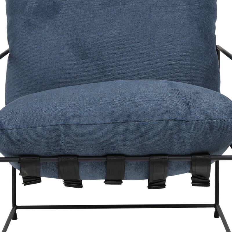 Brooks Black Iron Hammock Style Occasional Chair with Cushion
