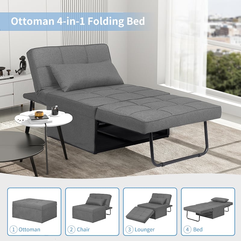 Ainfox Convertible Sofa Bed,4 in 1 Multi-Function Folding Ottoman Bed with Adjustable Backrest