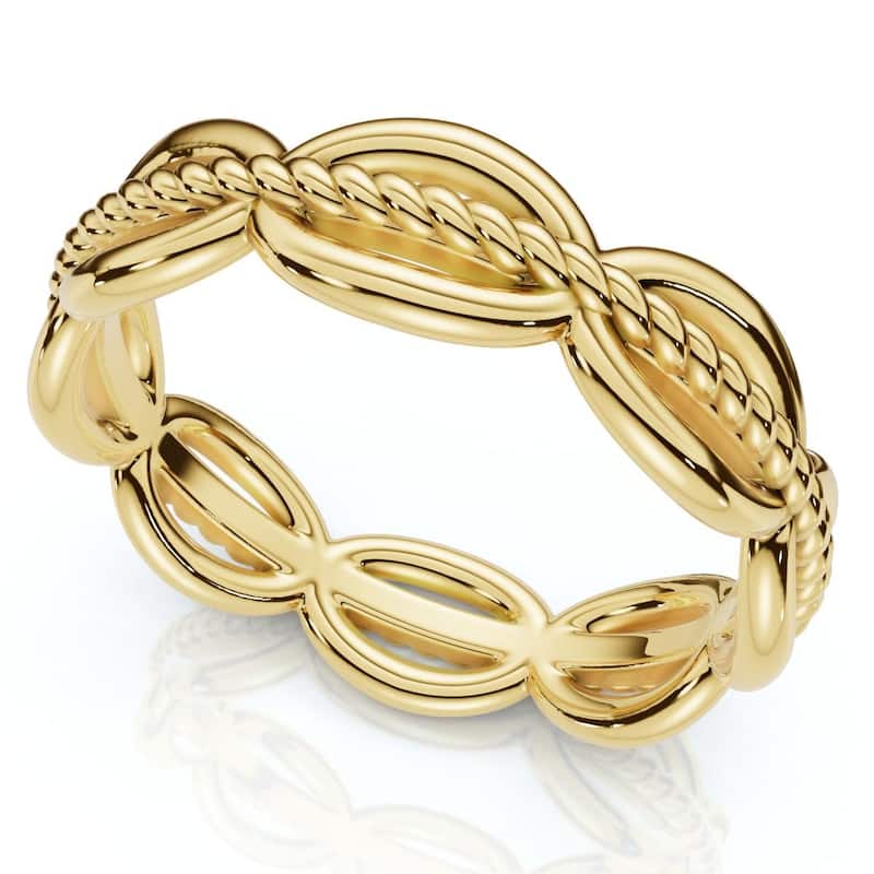 Bliss Diamond Gold or Platinum Angi Stackable Anniversary Wedding Band - 4 - Yellow