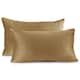 Porch & Den Cosner Microfiber Velvet Throw Pillow Covers (Set of 2) - 12" x 20" - Mocha Light Brown
